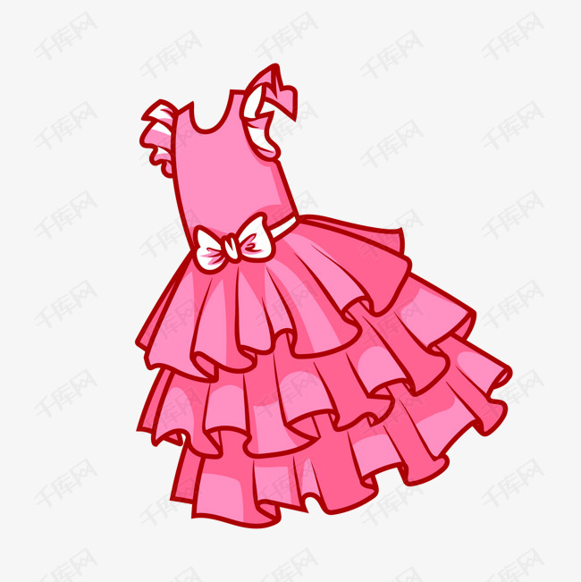 卡通连衣裙png下载的素材免抠粉色裙子卡通连衣裙矢量图卡通插图创意