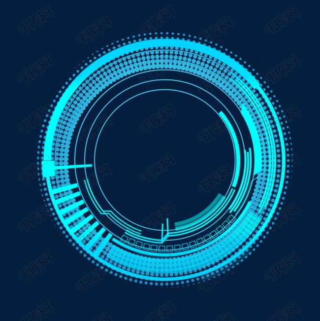 蓝色圆形图案科技元素素材图片免费下载_高清psd_千库
