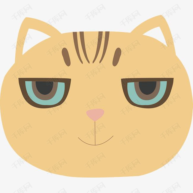 卡通可爱大脸猫咪头