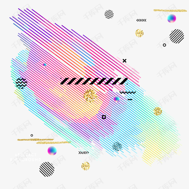 孟菲斯风格时尚潮流几何点线面背景底纹素材