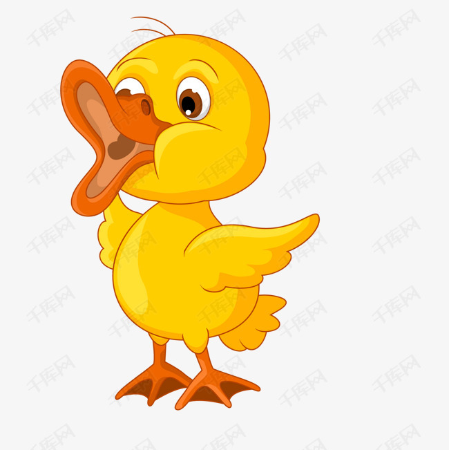 千库网提供卡通黄色的小鸭子设计矢量