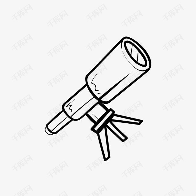 手绘望远镜矢量图下载