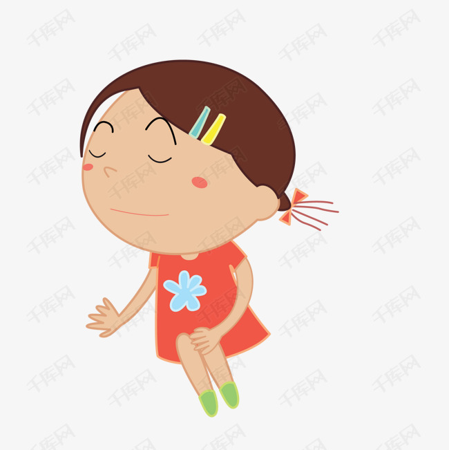 卡通生气的小女孩设计