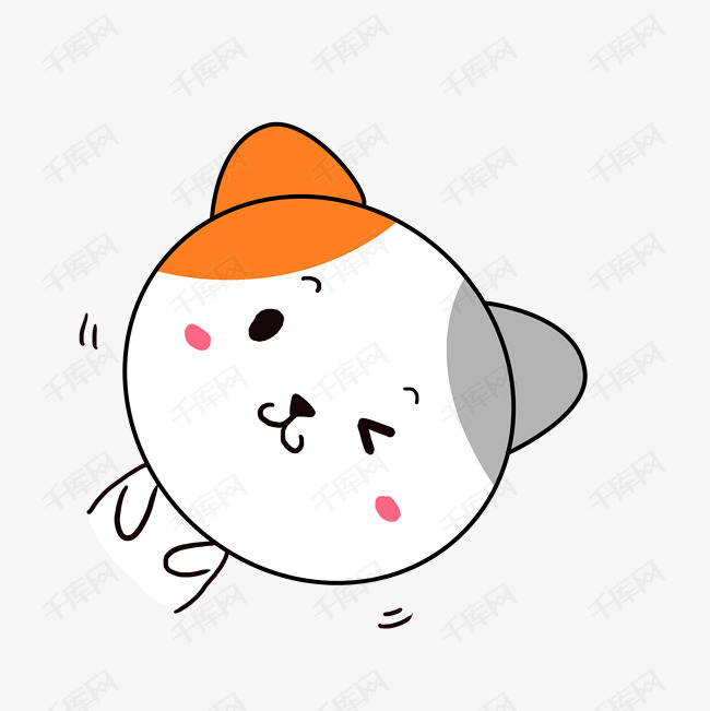 q版可爱卡通歪头小动物表情包小猫咪眨眼