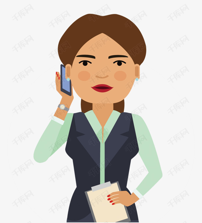 矢量打电话的女人