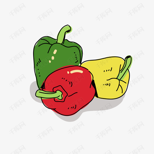 手绘风格青椒png