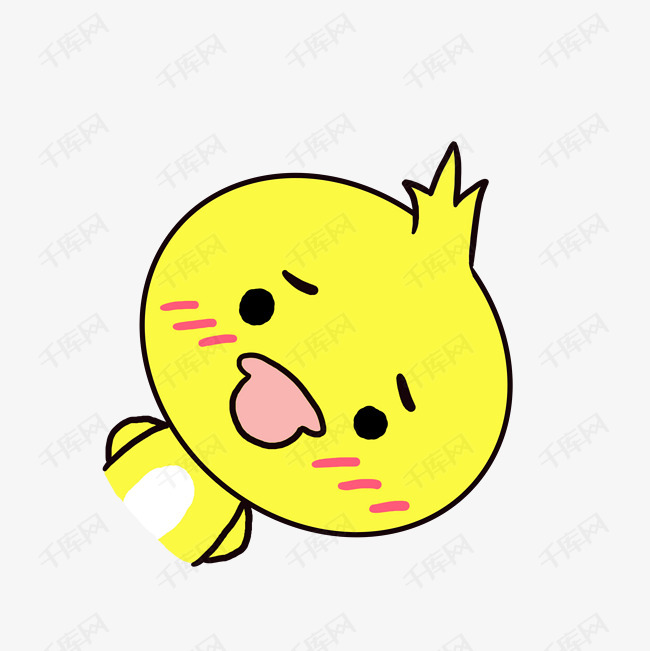 q版可爱卡通歪头小动物表情包小鸭子委屈