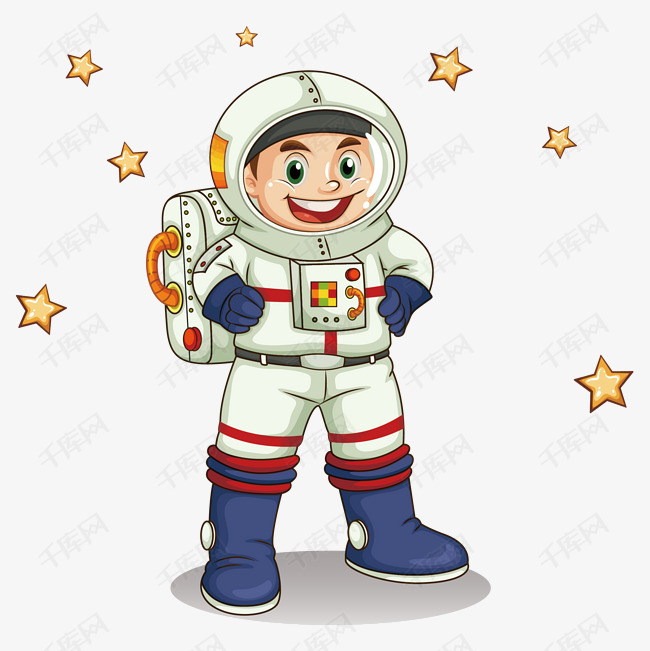 卡通可爱的男孩宇航员矢量素材