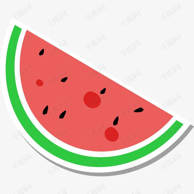 西瓜简笔画西瓜籽                                           简图