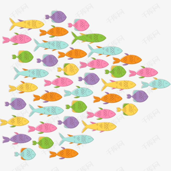 海洋生物一群多彩小鱼