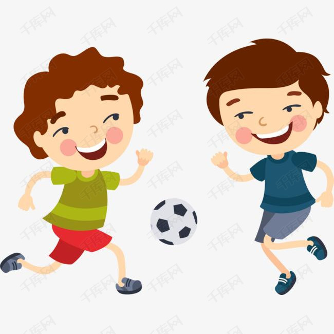 微笑卡通足球少年的素材免抠足球少年踢足球运动比赛装饰图案体育运动