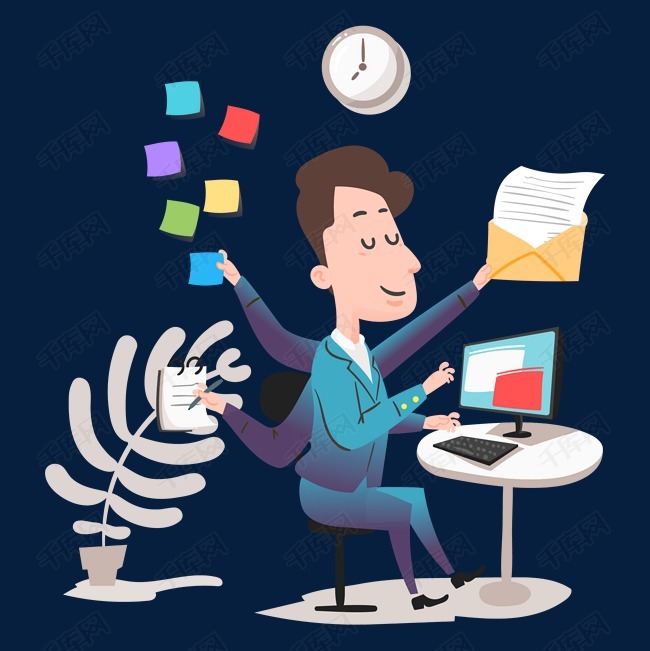 手忙脚乱的商务男人ppt元素