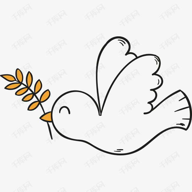 卡通简约蓝色和平鸽装饰广告设计