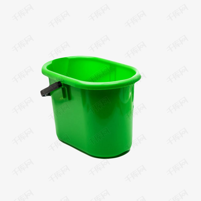 绿色带提手的水桶塑胶制品实物素材图片免费下载_高清