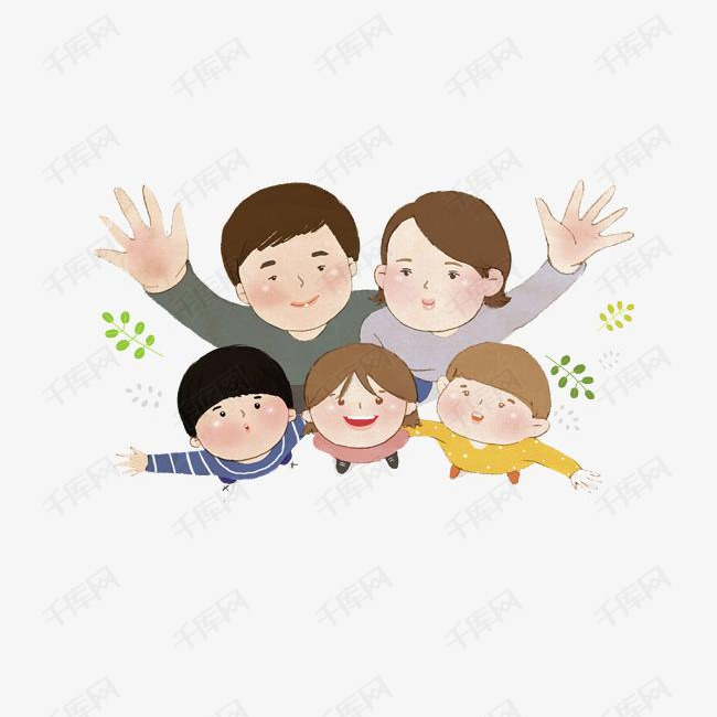 卡通可爱的一家人免抠图素材图片免费下载_高清png_千