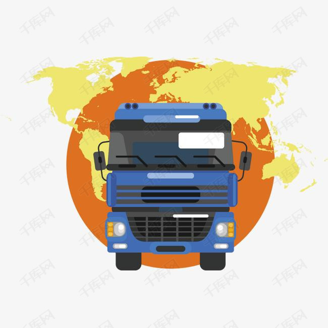 矢量图创意蓝色货车