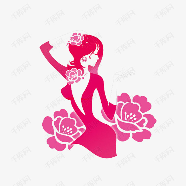 美女花朵减肥logo的素材免抠花朵美女减肥logo瘦身美体苗条
