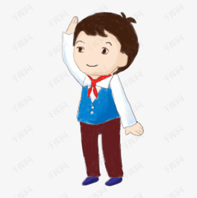 敬礼的少先队员男孩子设计图