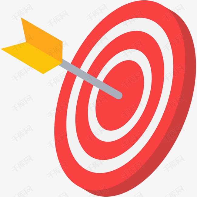 红色圆形射箭目标2.5d图标