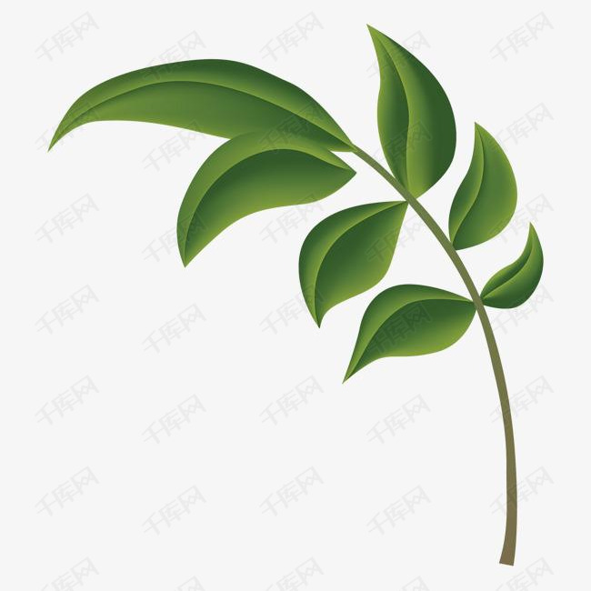 卡通树叶的素材免抠卡通画树叶绿叶矢量图装饰矢量装饰