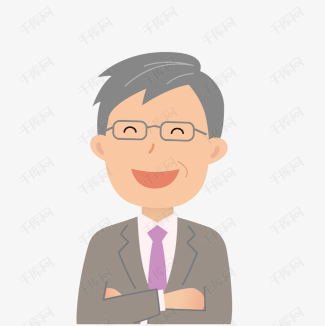 戴着眼镜的卡通男人