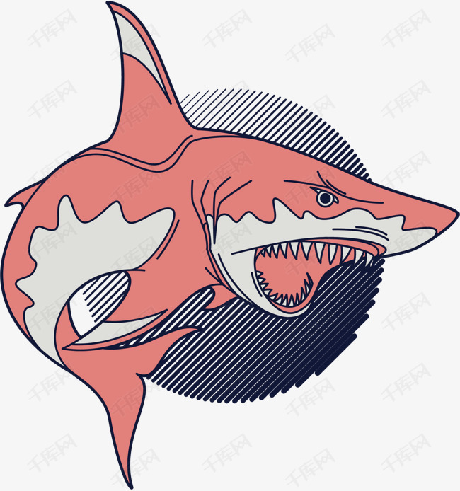 矢量鲨鱼的素材免抠卡通手绘鲨鱼凶猛恐怖矢量
