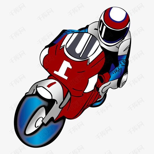 卡通摩托车车手