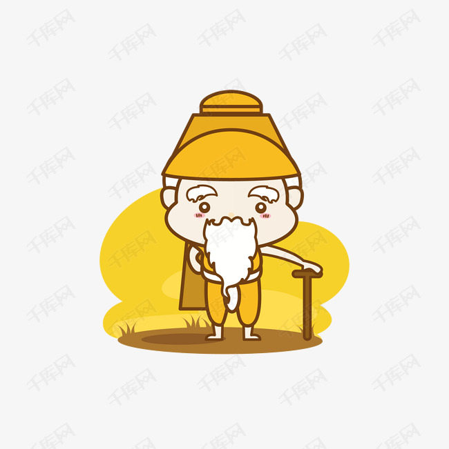 卡通慈祥的小清新老爷爷