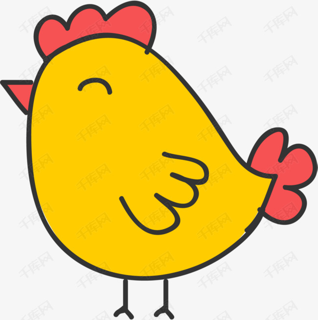 黄色可爱卡通小鸡