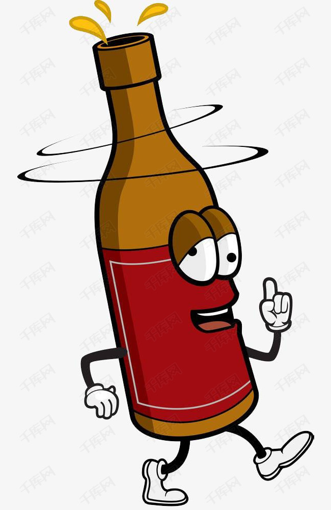 卡通手绘酒瓶