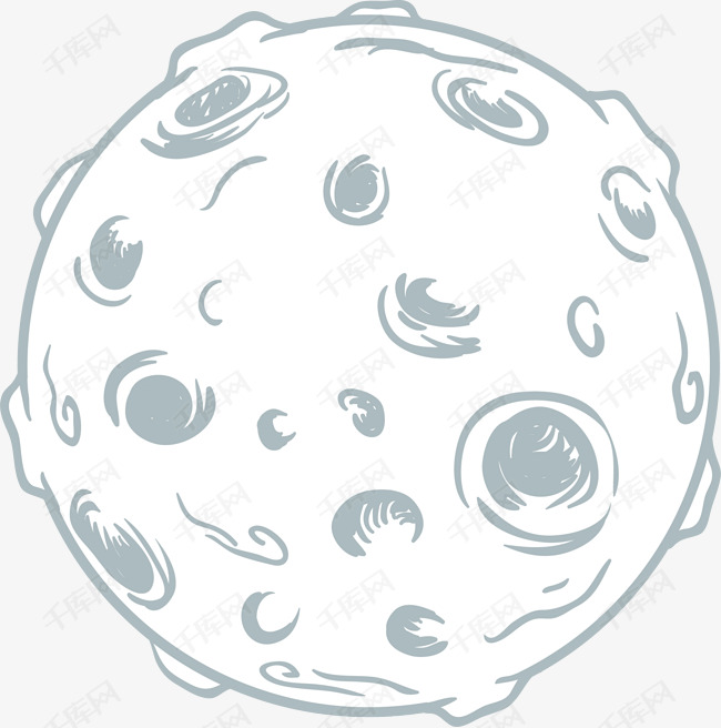 人类月球日坑洼月球的素材免抠人类月球日星球月亮月球表面手绘月球