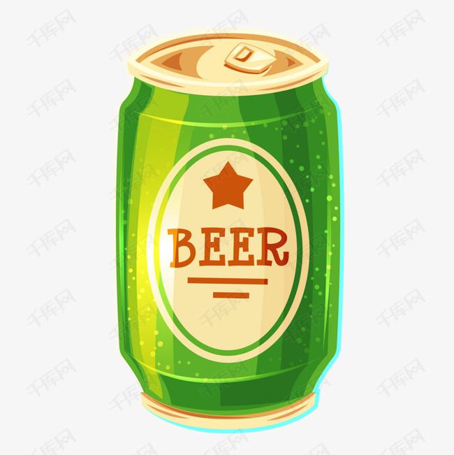 易拉罐啤酒卡通插画