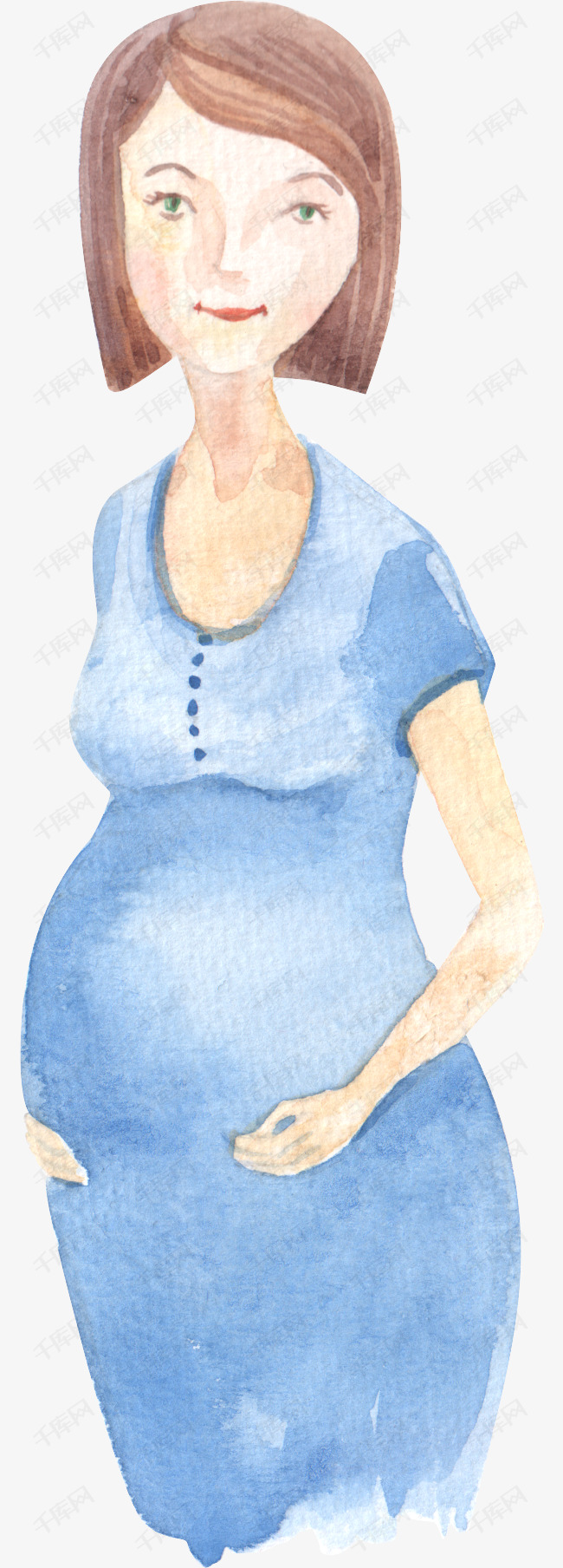 怀孕的准妈妈手绘图的素材免抠怀孕孕妇人物准妈妈大肚子胎儿