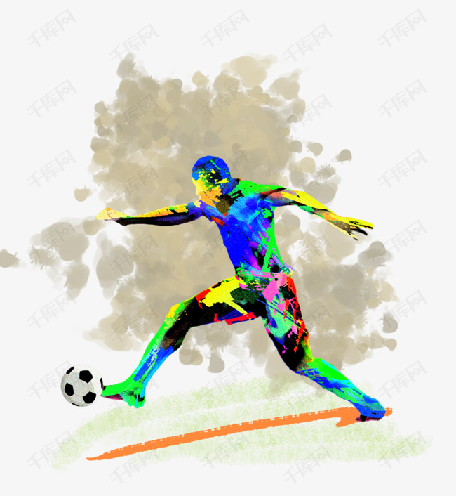 2018世界杯彩绘足球运动员