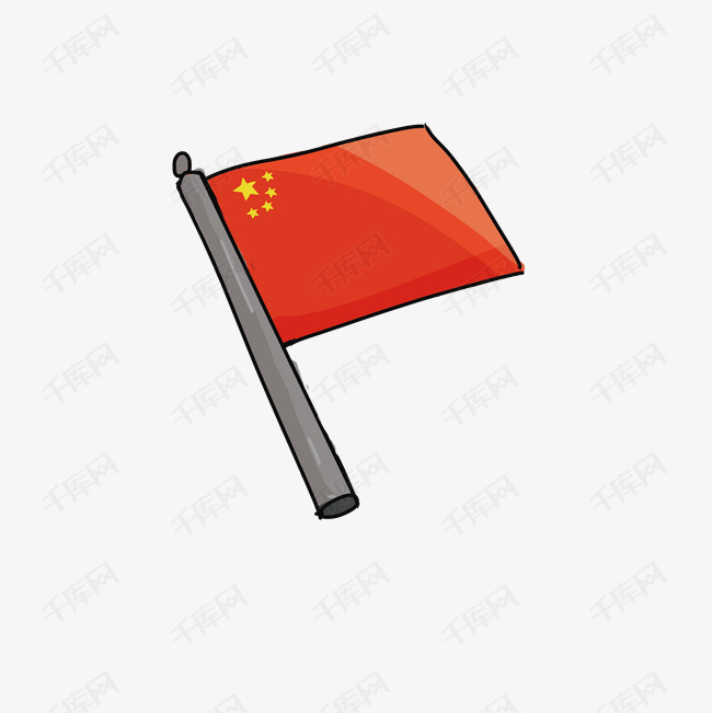 建党节卡通手绘红旗免费下载