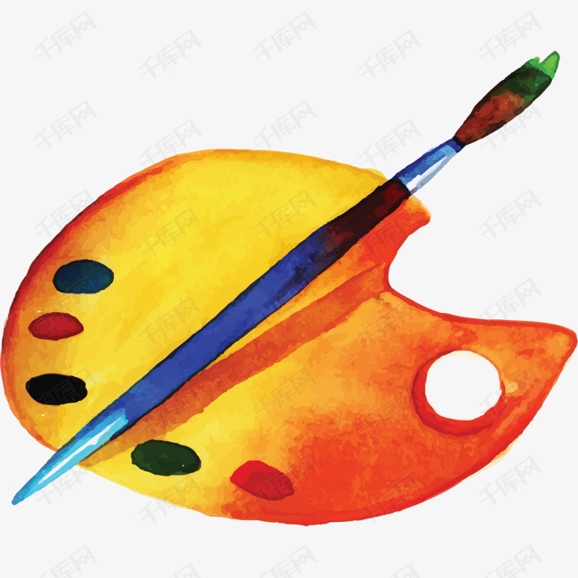 卡通染料板矢量图下载的素材免抠画具卡通染料板卡通插图创意卡通插图