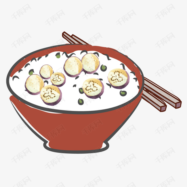 手绘食物设计素材的素材免抠茄子饭卡通米饭手绘设计食物设计卡通设计