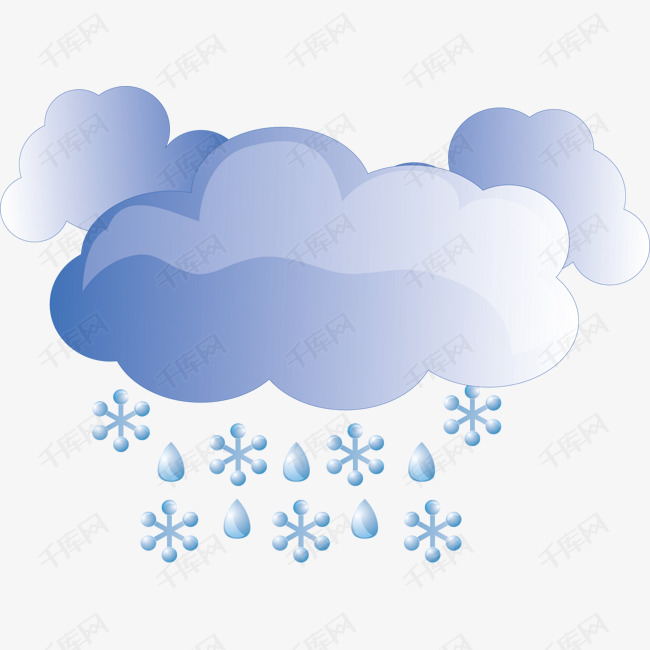卡通雨夹雪矢量图下载