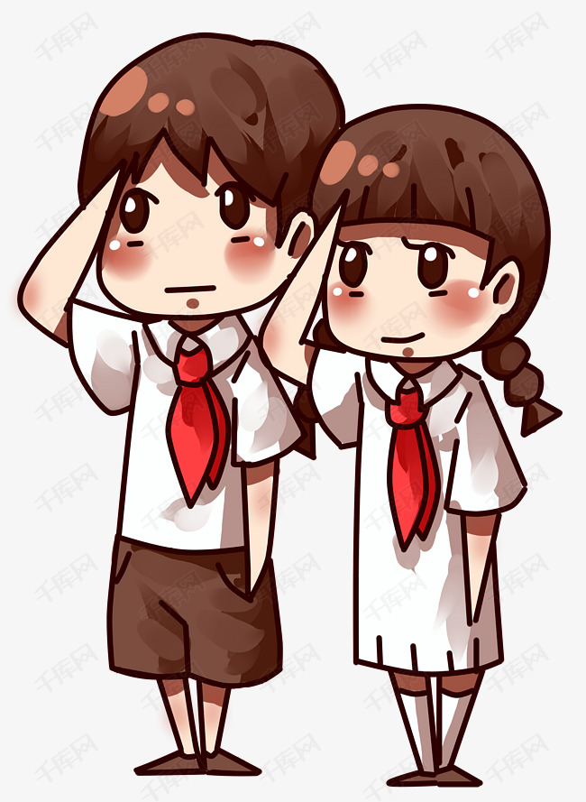 中小学生红领巾卡通