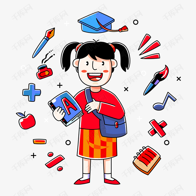 开学啦可爱小清新的女孩