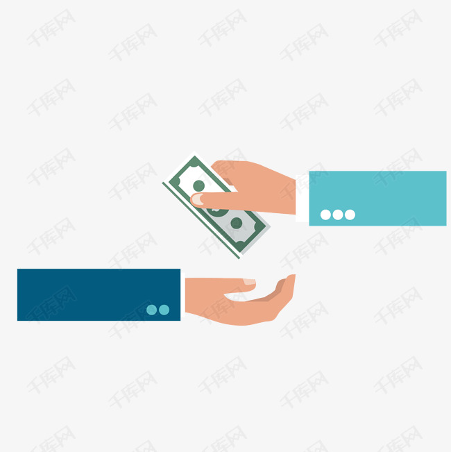 矢量卡通手绘现金交易免抠图png
