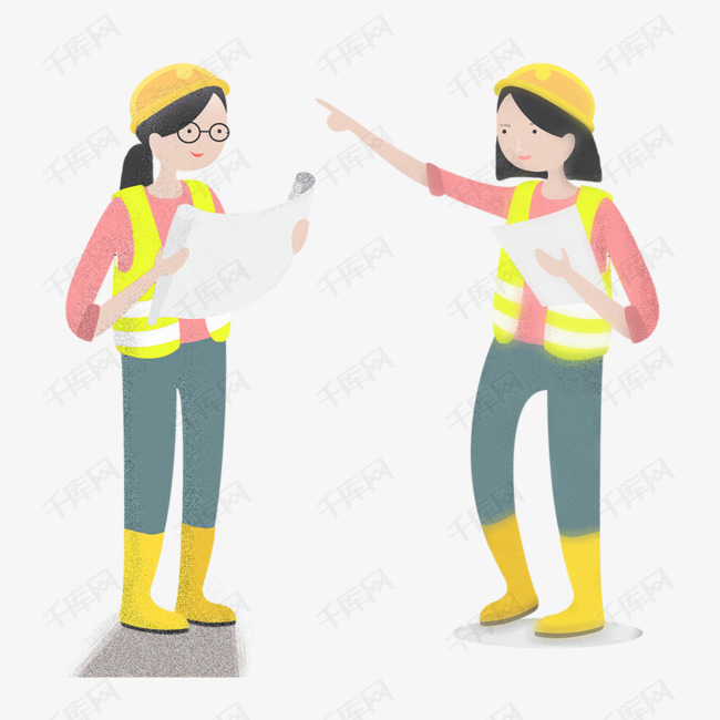 卡通精美女建筑设计师
