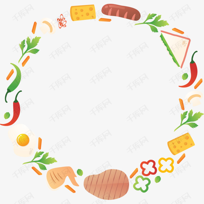 卡通健康食物边框