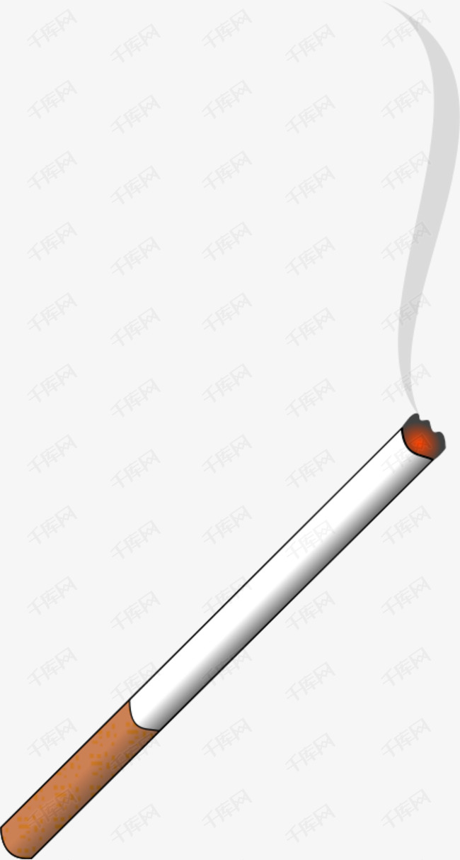一根点燃的香烟简图