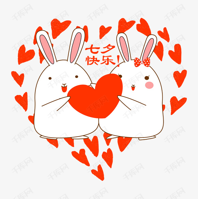 七夕情人节可爱兔子表情包七夕快乐