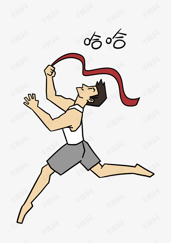 健身表情哈哈男子体操插画