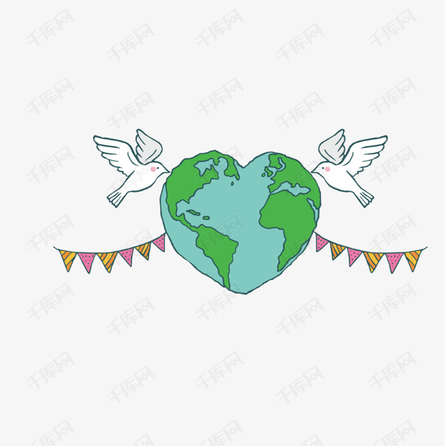 地球小旗下载的素材免抠和平鸽心形png免抠图下载装饰动物世界和平