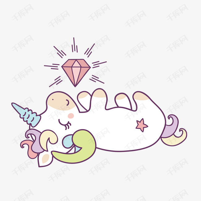 彩虹独角兽                                       手绘独角兽