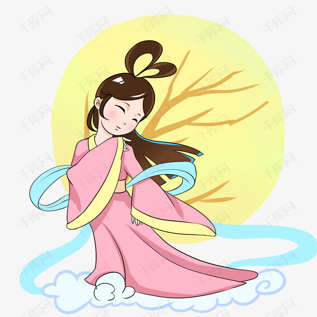 中秋节明月嫦娥插画
