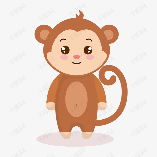 卡通可爱的小猴子png